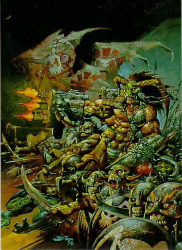 A warrior with a very large gun